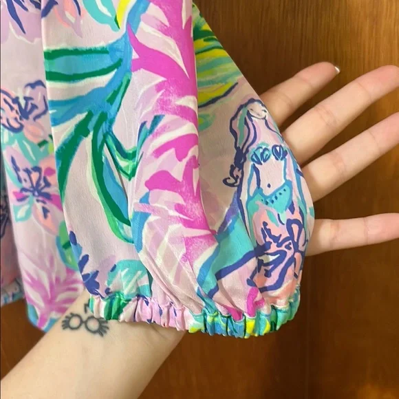 Lilly Pulitzer Mermaid Cove Elsa Silk Top - Picture 9 of 12